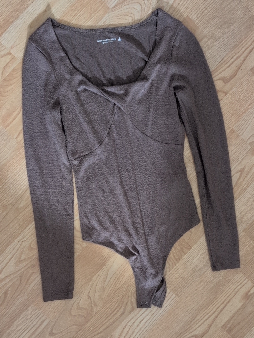 Abercrombie & Fitch Brown Soft A&F Cozy Long Sleeve Bodysuit